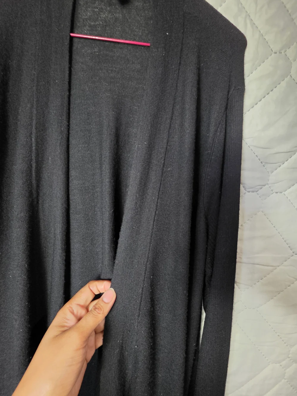 Eileen Fisher Organic Linen Knit Duster Cardigan Sz XL Medium Black Lightweight
